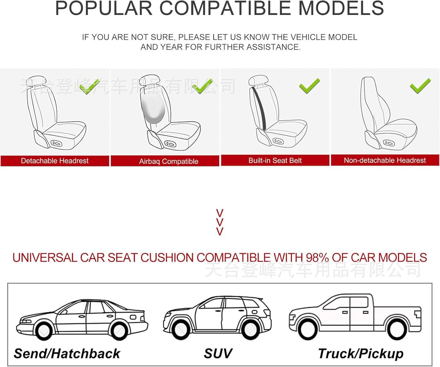 Car seat covers made of PVC leather, non-slip, full protection, suitable for 95% of car models, universal seat cushions for SUVs, sedans, and pickups