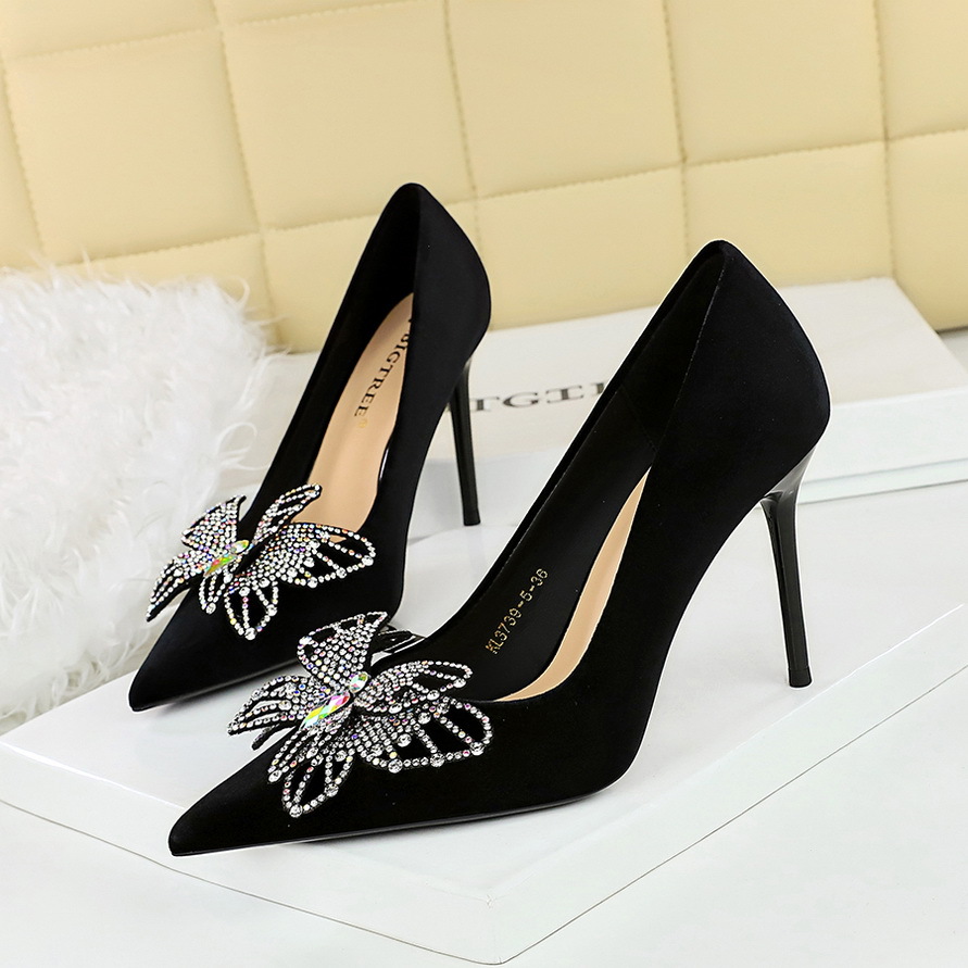 Kleurrijke stiletto pumps met strik voor dames_voghion.com