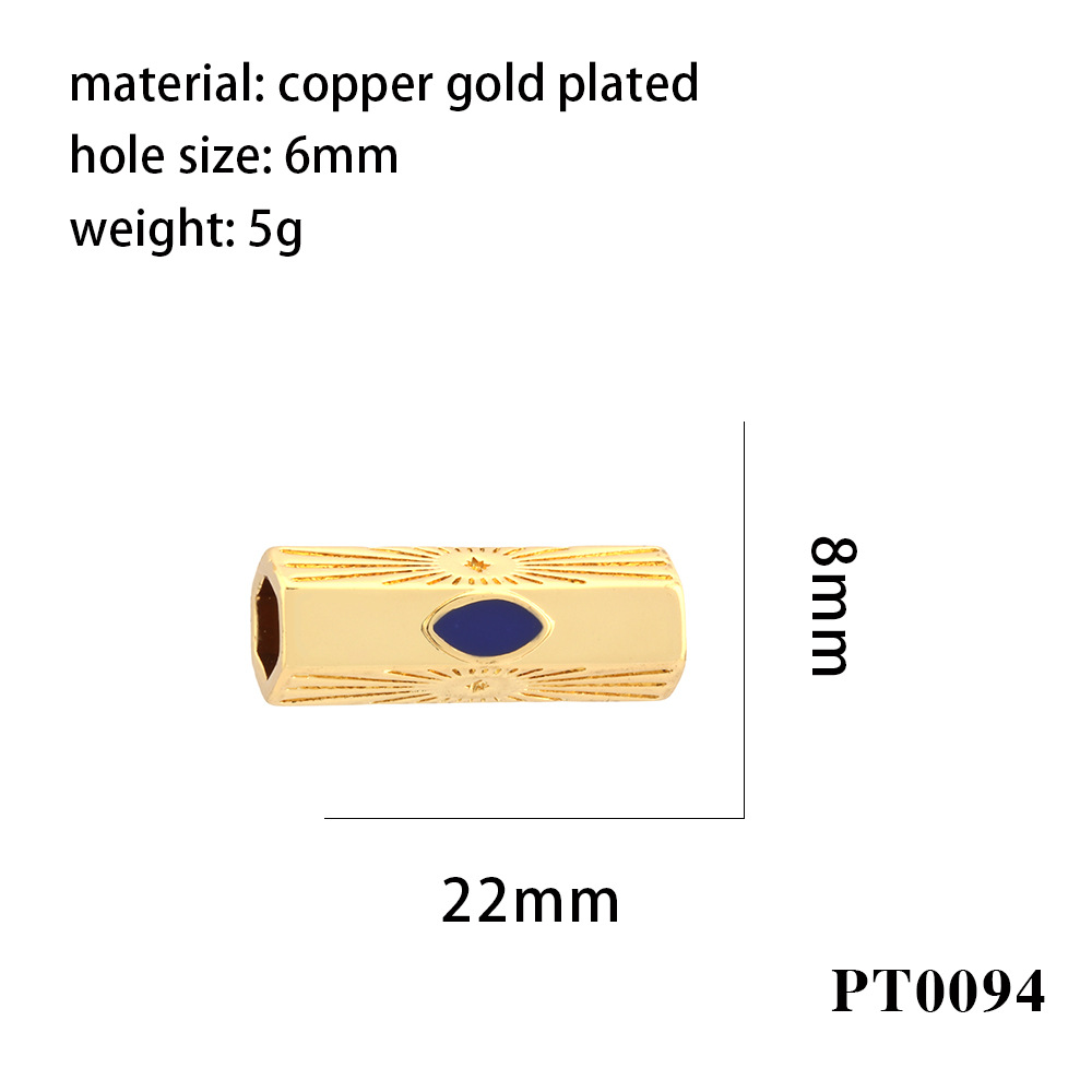 1 Piece Quantity Copper Material 1 Piece 20 * 9mm 22 * 8mm Hole 4~4.9mm Hole 6~9.9mm Copper Zircon Gold Plated Devil's Eye Heart Shape Polished DIY Jewelry Accessories Beads