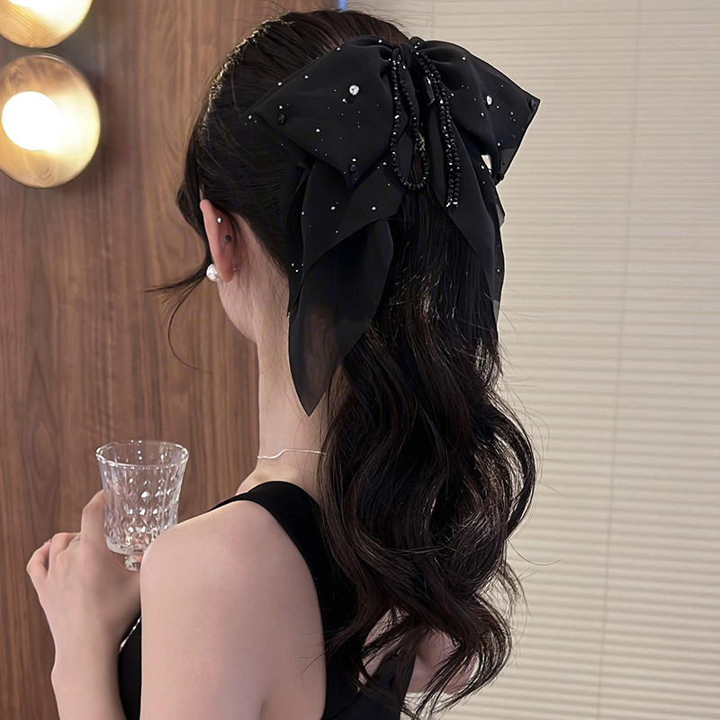 轻奢风满天星蝴蝶结抓夹女高级感2025新款头饰时尚百搭马尾夹发夹|undefined
