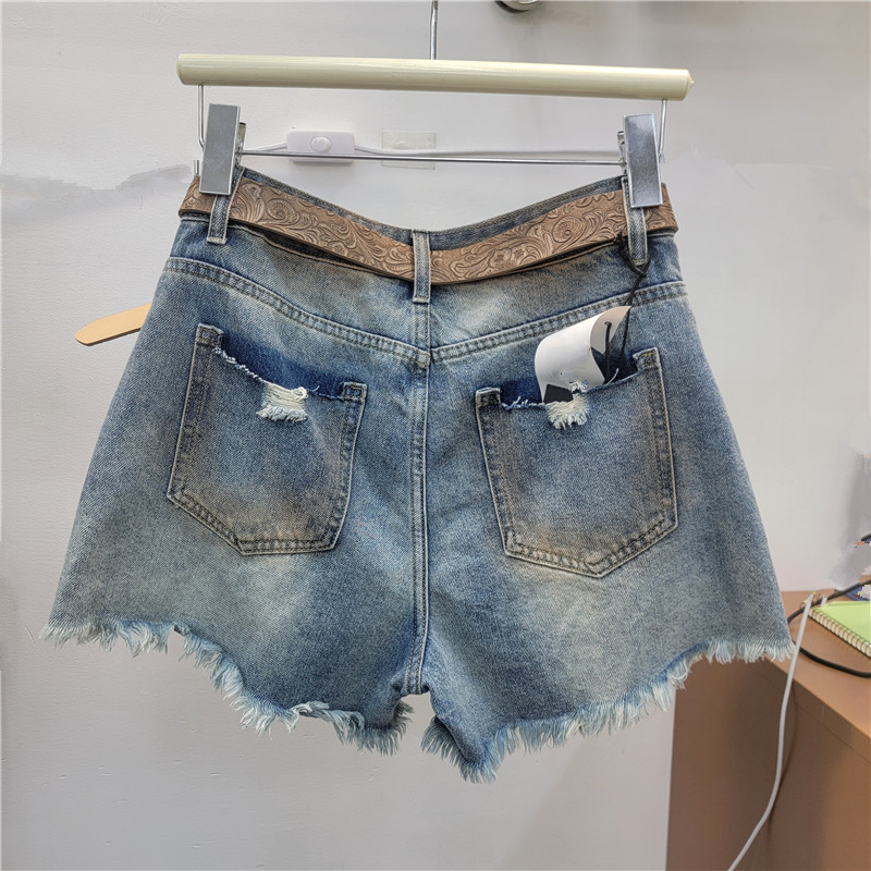Pantalones Cortos de Mezclilla de Pierna Ancha para Mujer de Talle Bajo image 2