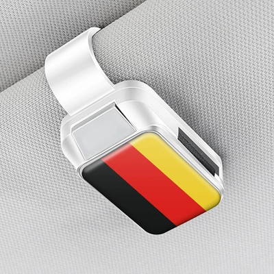 Vietnam, and Italy, Also Used as — Car Glasses Clip/Bill Clip - german-flag-glasses-clip-y001-snow-mountain-white