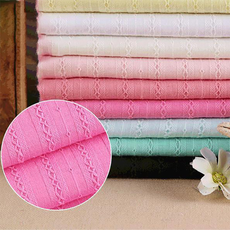 Verano al por mayor textiles orgánicos de color sólido 100% algodón jacquard tela