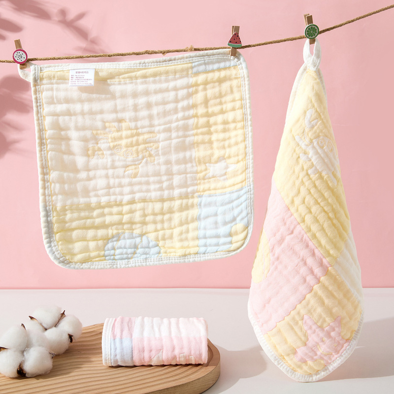 Girls' Special Bamboo Cotton Gauze Small Towel Thin Section for Pregnant Women and Adults with Sensitive Skin to Wash Their Face Super Soft Breathable Quick-Drying Hanging Type