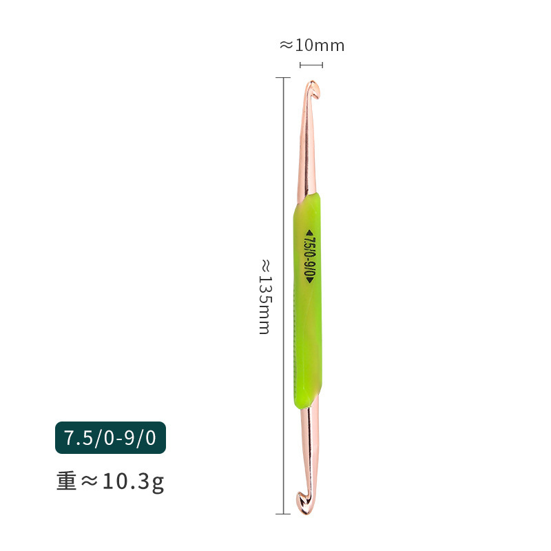 Amazon TPR pegamento blando doble cabezal gancho casero DIY mano herramienta de tejido gancho 5 conjuntos de gancho