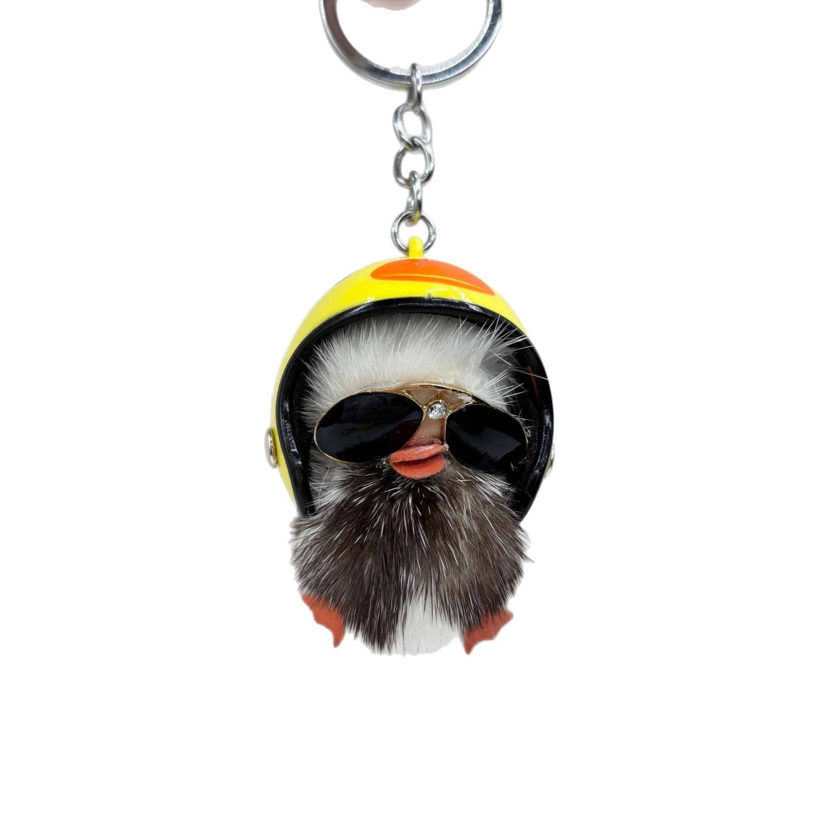 Mini piel de visón, pequeño pato amarillo, llavero de coche, colgante lindo, muñeca, regalo de mochila escolar para estudiantes