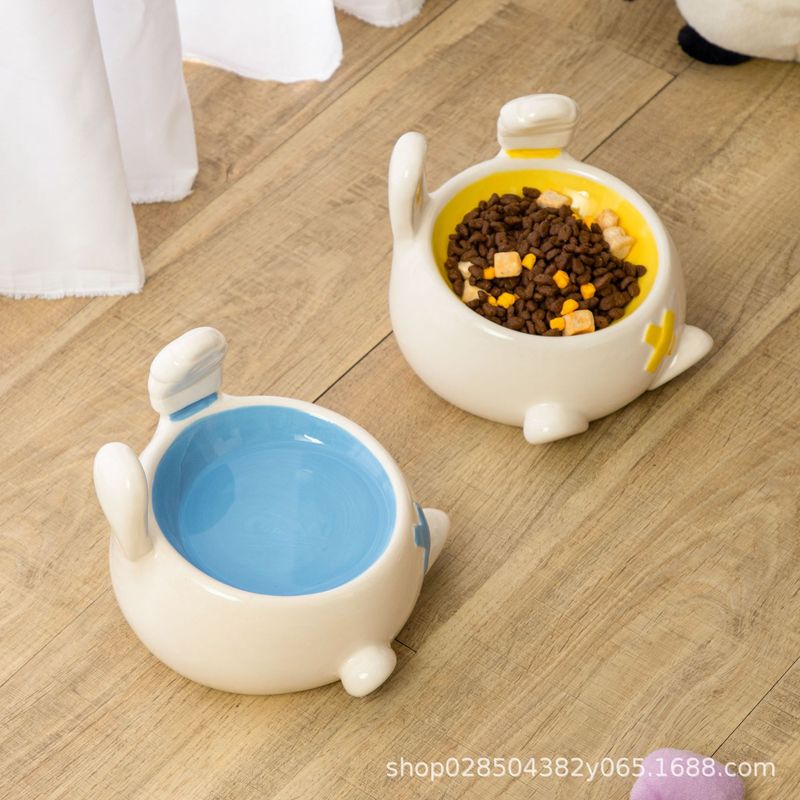新品猫碗陶瓷猫咪罐头碗零食碗舔舐饭碗猫食盆宠物碗兔子可爱新款|undefined