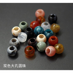 2色の大きい穴の丸い玉の卸売りのアクリルの環境保護のプラスチックの散珠のメーカーは直接販売しますDIYのアクセサリの部品