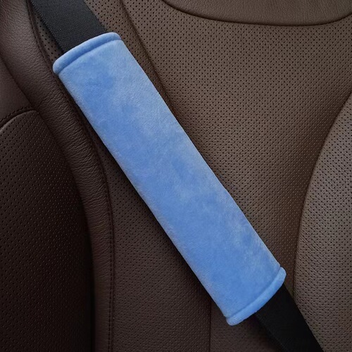 Pure Color Car Safety Belt Shoulder Cover Short Plush Ultra Soft Protective Shoulder Cover Practical Safety Belt Shoulder Cover