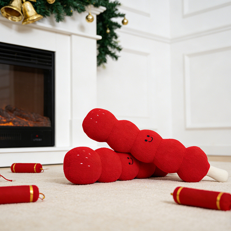 Chinese-style candied hawthorn plush pillow, home decor toy, living room sofa cushion, Children's Day gift wholesale