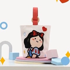 雪姫可爱い元気オリジナルカジュアル手に持ってバケツバッグショッピング女子学生弁当弁当弁当箱付きハンドバッグ