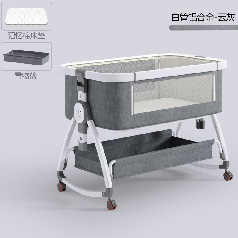 Cama de bebé de aleación de aluminio cama de costura cama multifuncional móvil plegable cama infantil bebé recién nacido cama cuna cama