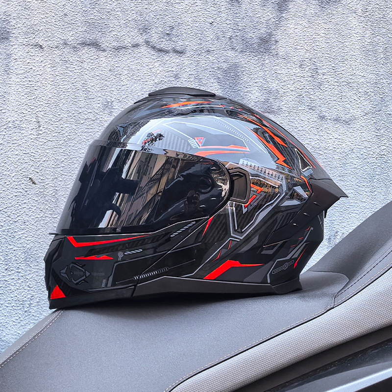 LVS3C certificado casco de motocicleta estándar nacional para hombres y mujeres casco de cara a cara casco de locomotora de verano seguridad general de cuatro estaciones