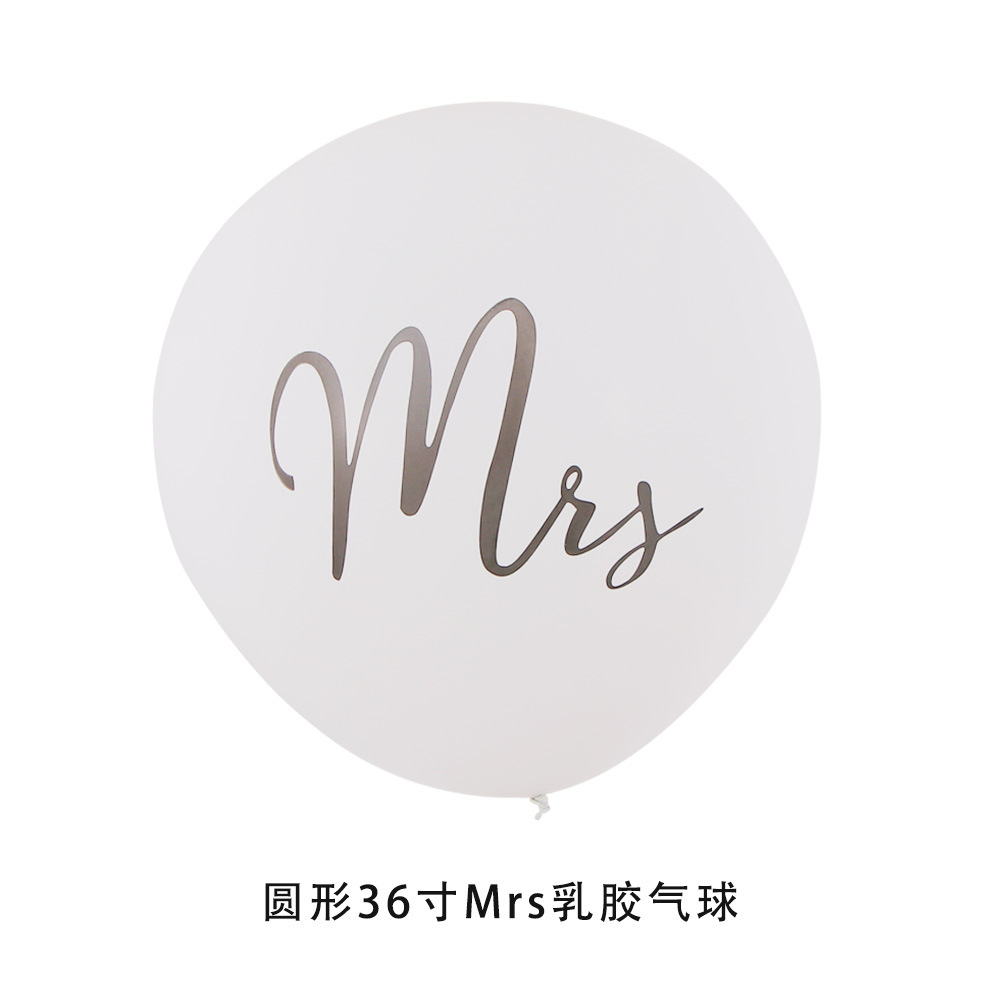 36 pulgadas globo de látex redondo blanco MRMRS Impresión de látex Boda boda compromiso fiesta decoración globo