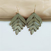 Fashionable retro wooden earrings with tassels, accessory, European style