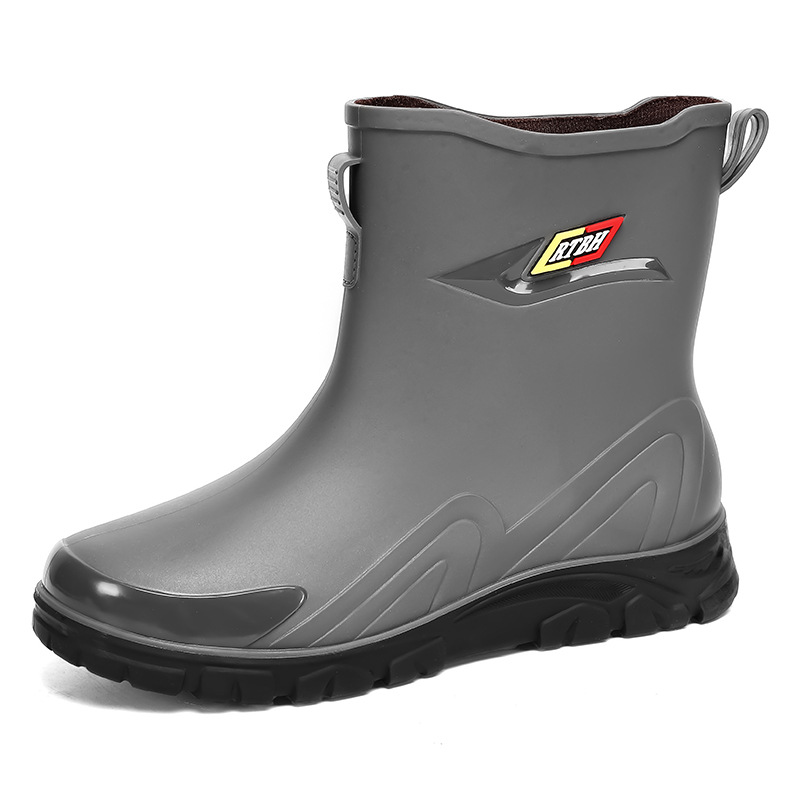 Botas de Lluvia de Caña Media para Hombre de Plástico Impermeable y Antideslizante para Trabajo y Pesca