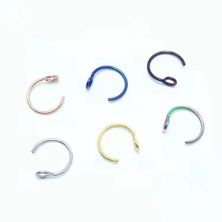 Cross-Border European And American Piercing Fish Hook C-Shaped Ring Nose Stud_voghion.com