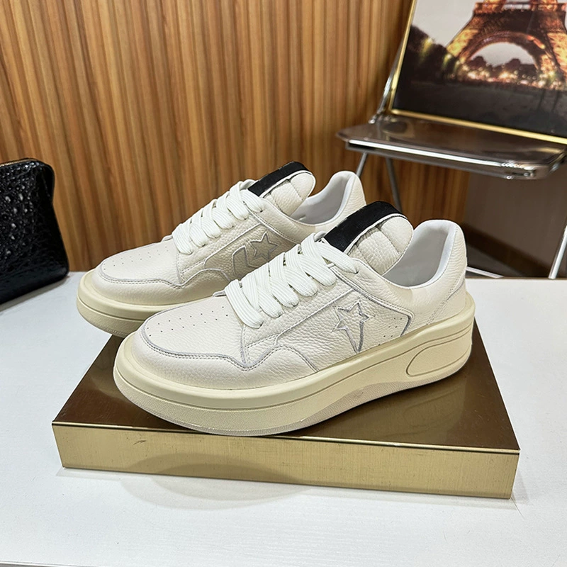 Кроссовки унисекс RO, низкие, повседневные, из натуральной кожи, в парном стиле, на толстой подошве, увеличивающие рост, для мужчин и женщин.