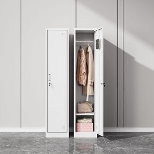 Single Door Locker Iron Cabinet with Lock Employee Cabinet Gym Bathroom Locker Steel Simple Office Wardrobe