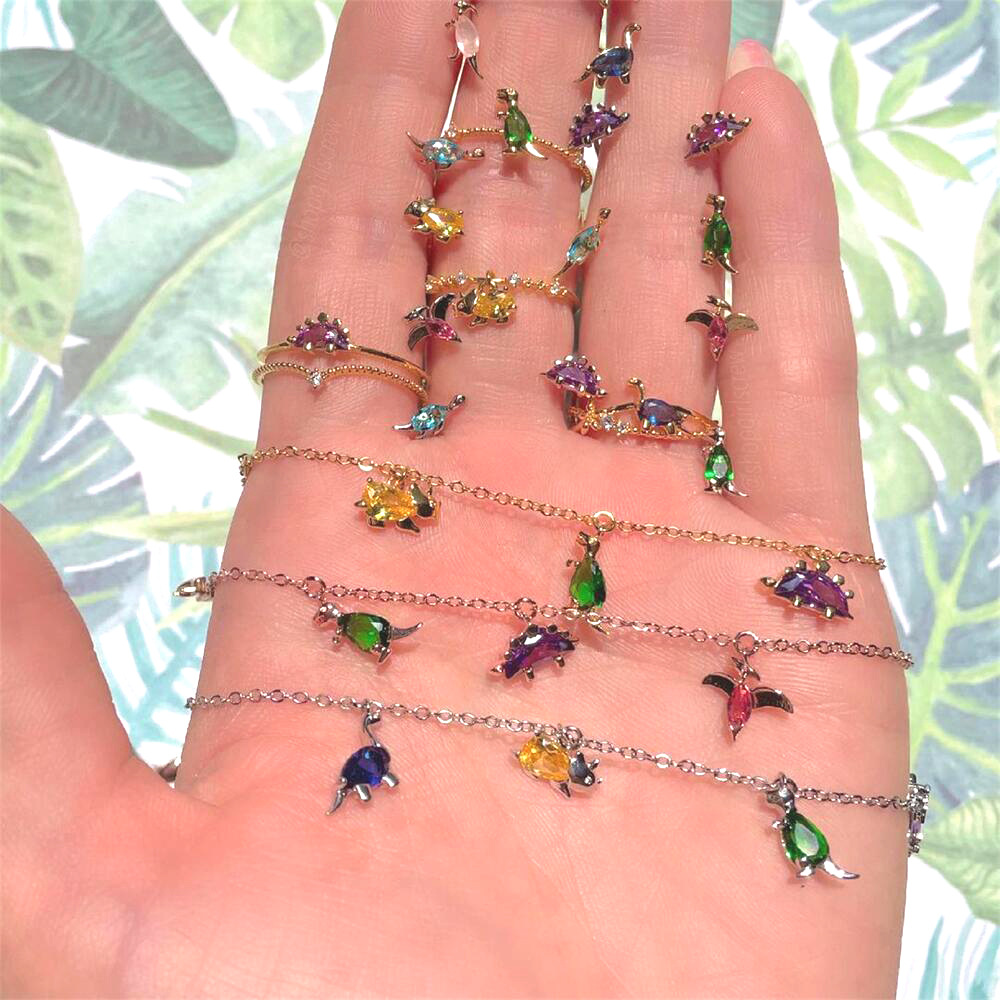 Fashion dinosaur bracelet small animal color zirconium copper bracelet