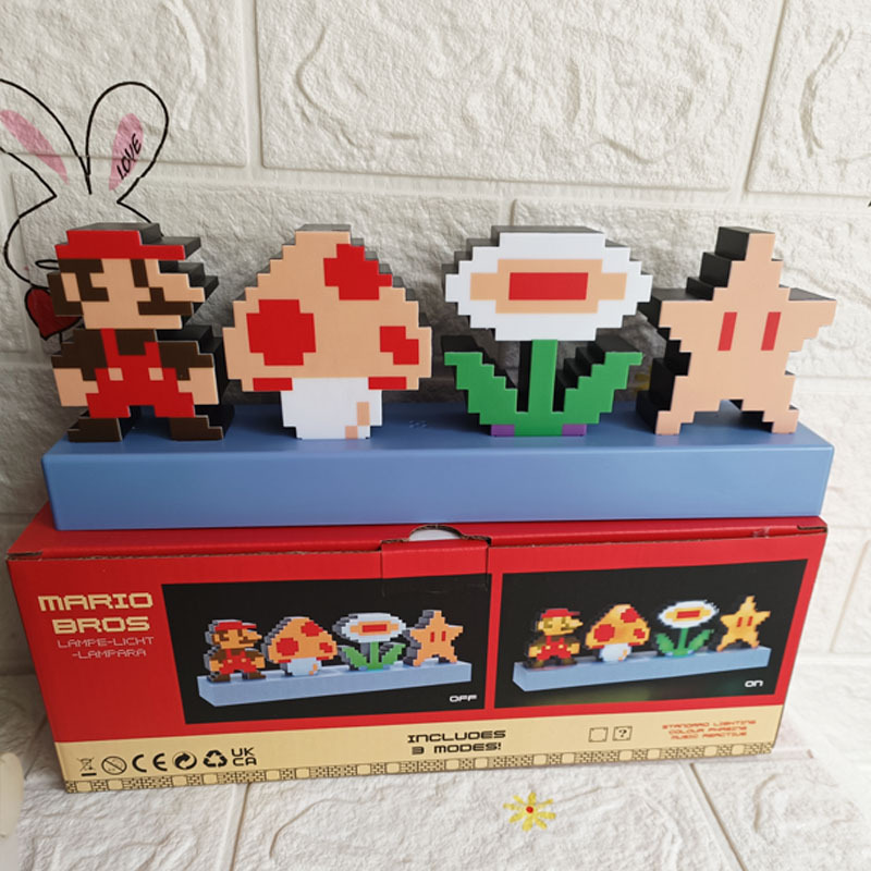 Video Game Combination Lamp Pixel Style Lamp Question Mark Lamp Voice Controlled USB Night Light Music Rhythm Color Changing Table Lamp