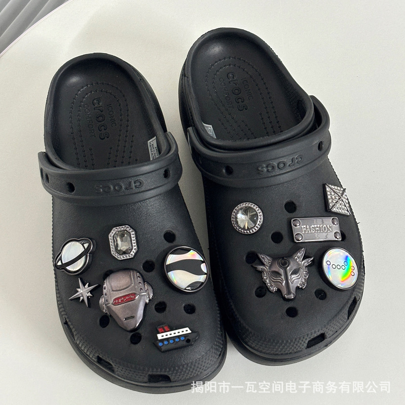 Cross-border Adaptable Cross Hole Shoes Diy Shoe Flower Planet Cool Decorative Shoes Flower Button Detachable Accessories Buckle