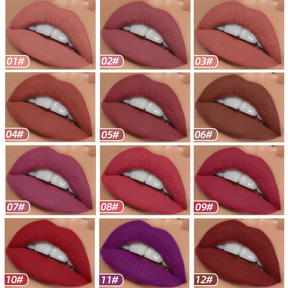 carina QIBEST Velvet Mist Luipaardpatroon Lip Glaze Gemakkelijk te kleuren, blijvende cup, niet-vervagende matte lippenstiftmake-up_voghion.com