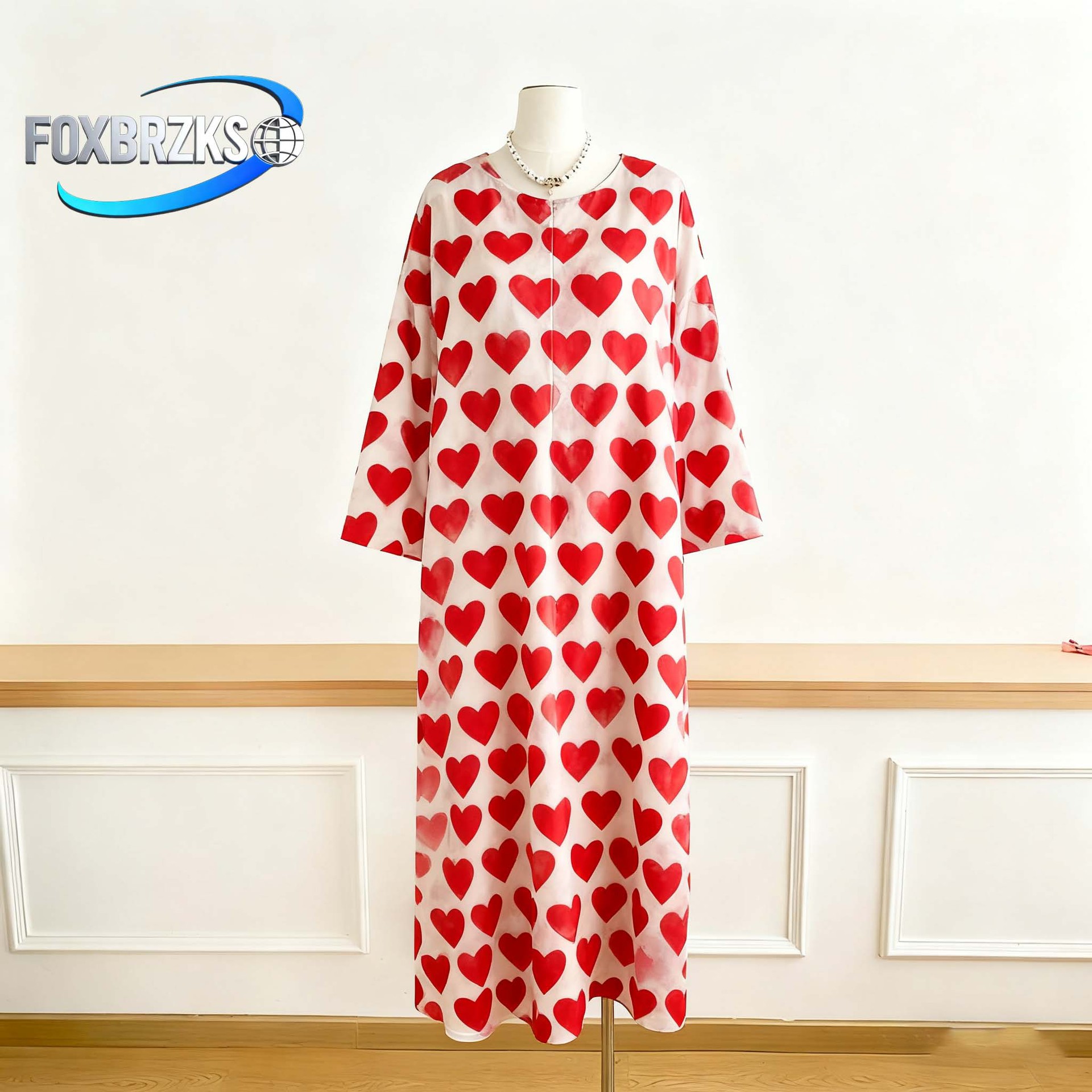 Elegant Muslim Women's Maxi Dress - Loose Fit Modest Abaya With 3D Floral Print - Breathable Polyester Blend Fabric - One Size Fits Most_ecoleips.com