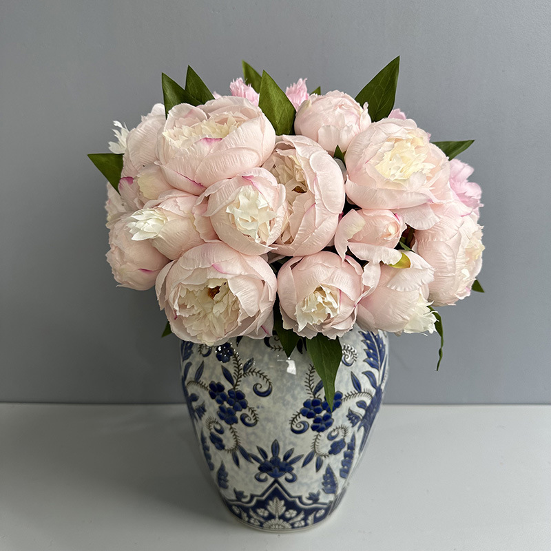 Ins Artificial Flowers Fake Flowers Living Room Decorations Tv Cabinet Entrance Decorations Photography Props Seven-Headed Peony Bouquet