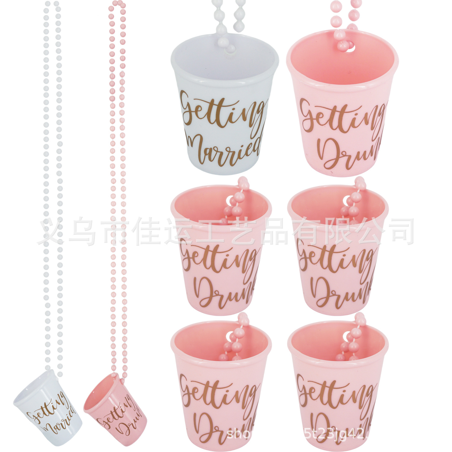 Bride to be collar de copa Getting married fiesta de boda copa de vino de plástico collar de copa