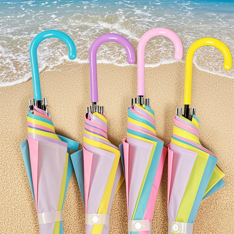 Wholesale transparent umbrella scenic spot subway station station sells 8-bone net red long handle umbrella wholesale postage