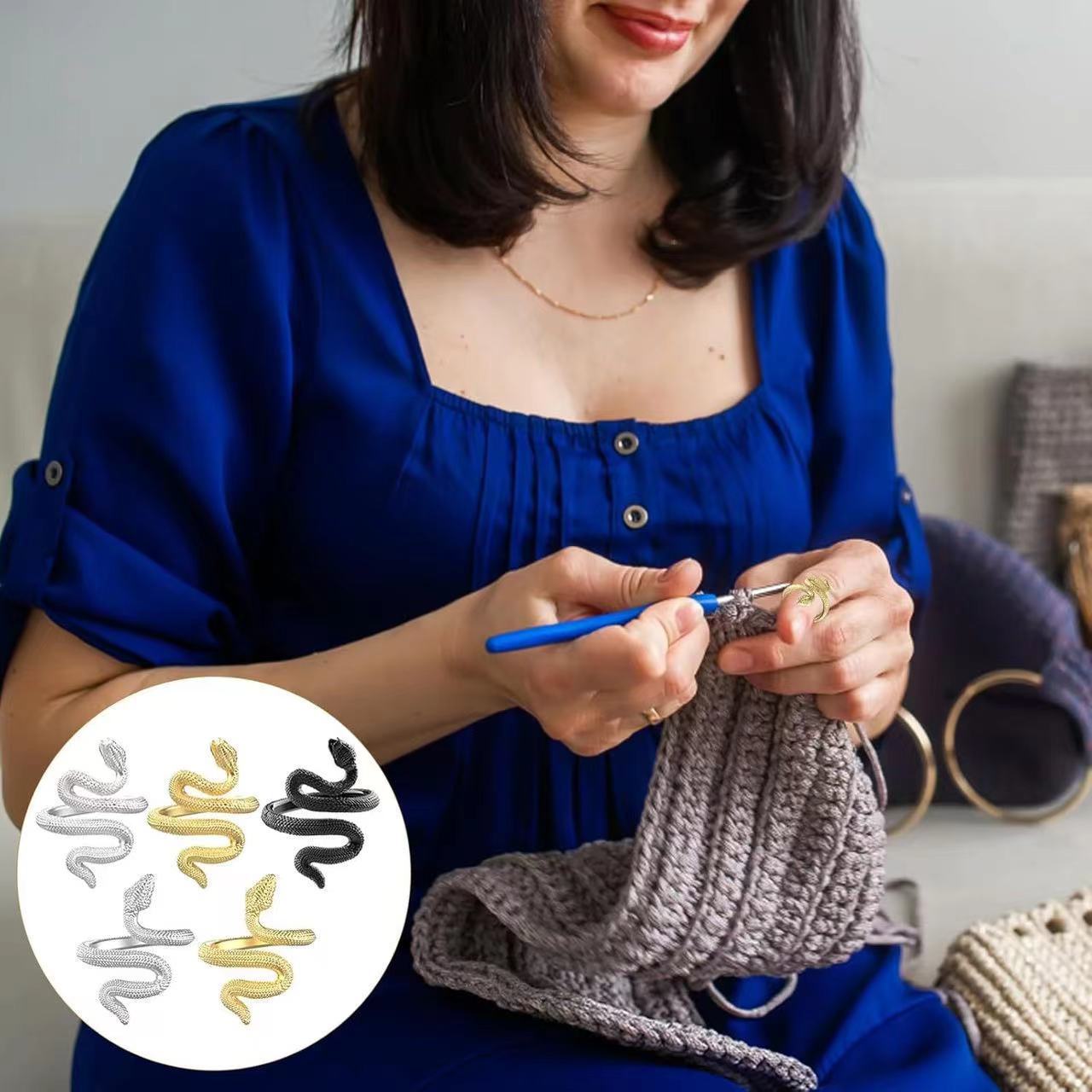 유럽과 미국의 국경 새로운 뱀 크로 셰 뜨개질 스레드 반지 손 장식품 맞춤 보석 크로 셰 뜨개질 스레드 태국 실버 검지 땋은 반지