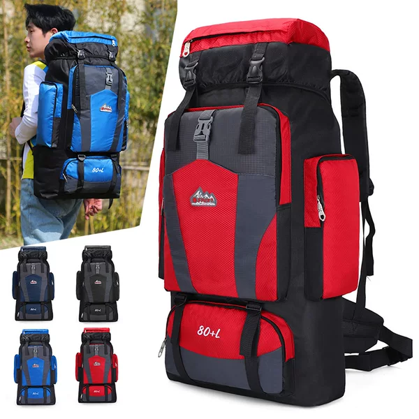 New 80L Large Capacity Mountaineering Bag Outdoor Hiking Backpack Men's and Women's Leisure Sports Backpack