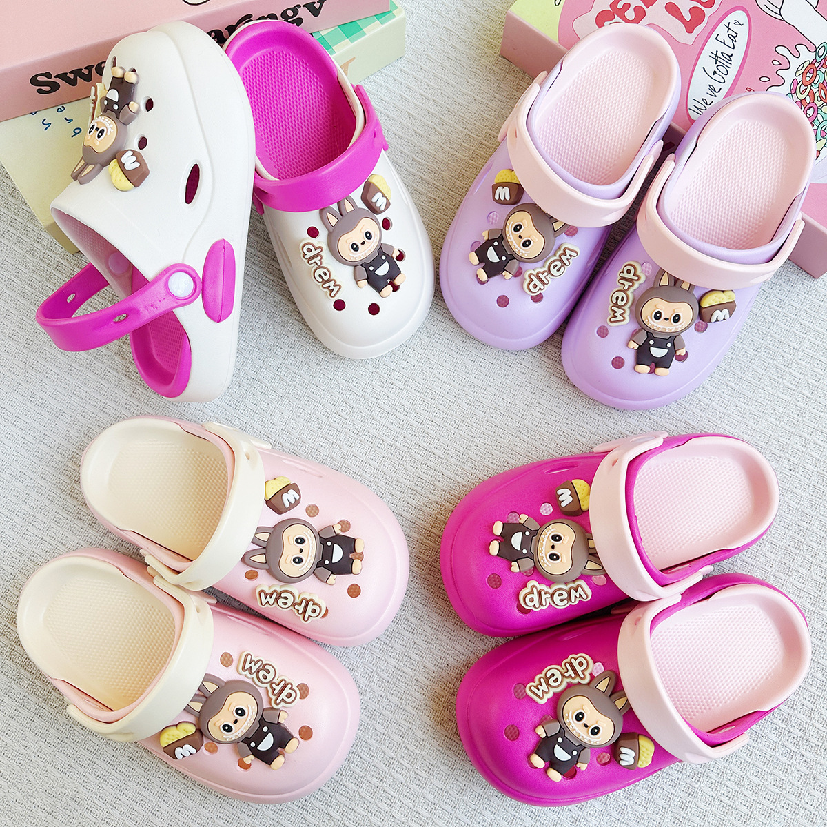 Two-tone universal non-slip cartoon Crocs-style slippers for men and…