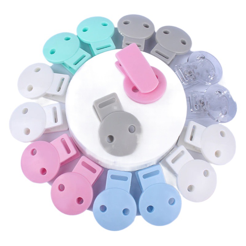 DIY nuevo bebé chupete cadena pañuelo cadena accesorios suministros infantiles chupete plástico cadena clip redondo