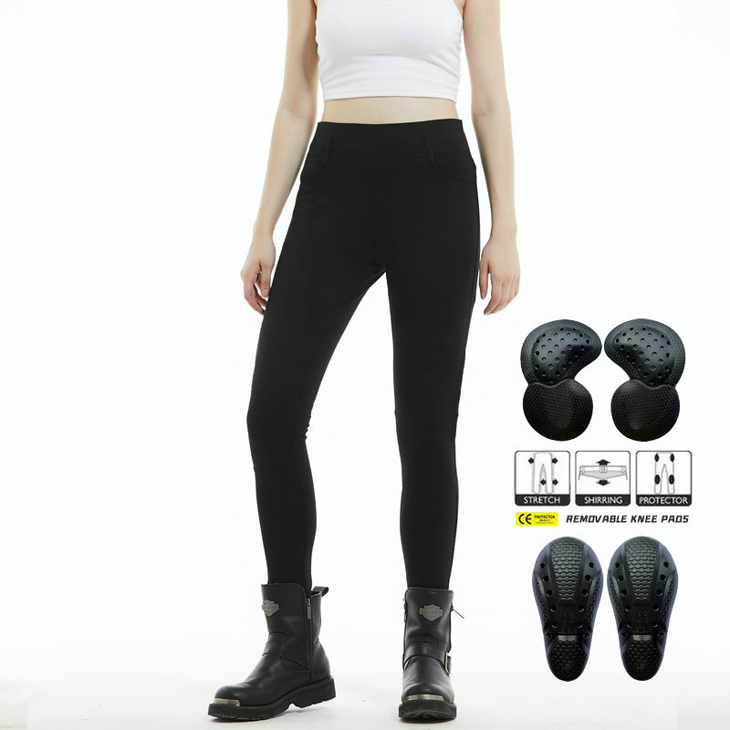 VOLERO pantalones vaqueros de la motocicleta de las mujeres Caballero pantalones de montar de la motocicleta elástico Kevlar resistente al desgaste resistente al desgarro pantalones anti-caída