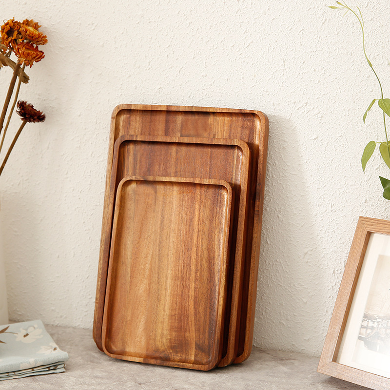 批发现代简约家用相思木托盘实木餐盘餐厅咖啡杯茶杯茶壶木盘现货