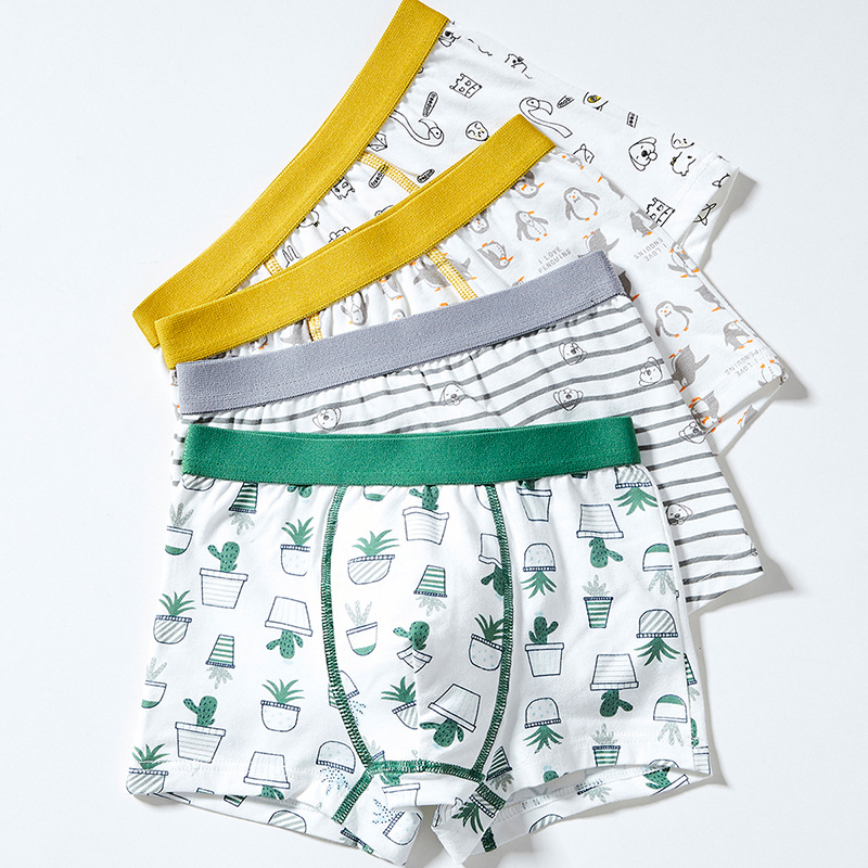 Summer thin children's boxer briefs boys' pure cotton brand children's boxer briefs shorts factory direct sales