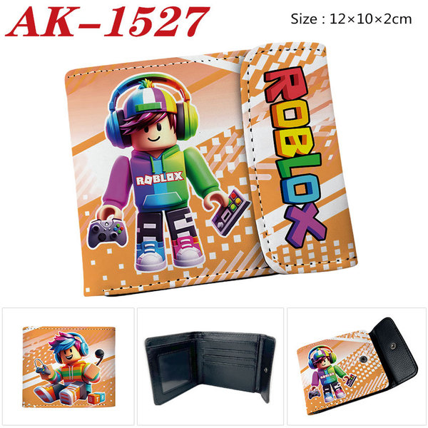Roblox virtual world peripheral wallet printed PU leather short…