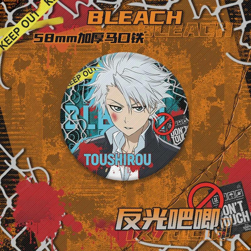 Бейдж-подвеска (Bleach) Куросаки Ичиго 58 мм светоотражающая аниме-булавка, HD печать