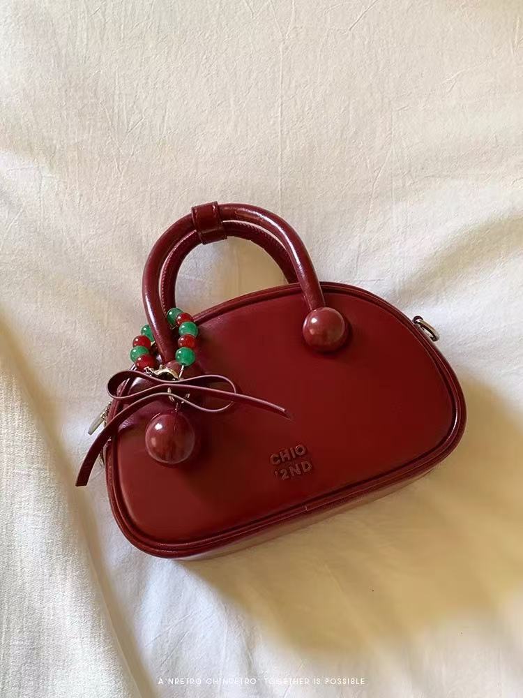 Nanfeng Chlo2nd Sweet Date Genuine Leather Pillow Bag - Exquisite Small Handbag, Wedding Bag, Shoulder & Crossbody Bag For Women - Thumbnail 6