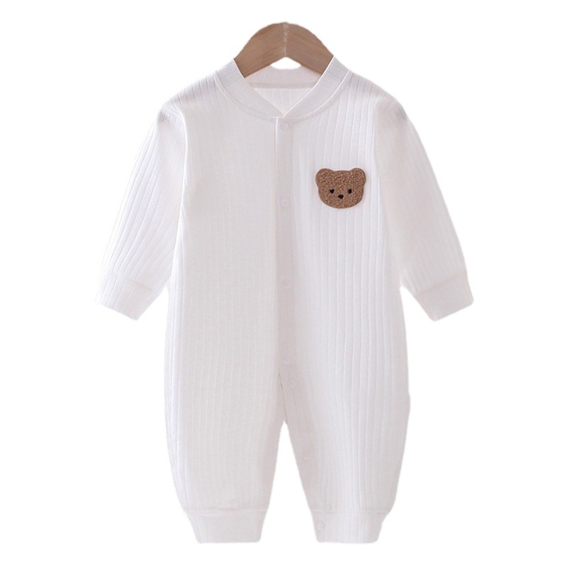 Bebé mono sin hueso puro algodón fino recién nacido mameluco 0-18 meses de edad masculino y femenino bebé base venta al por mayor