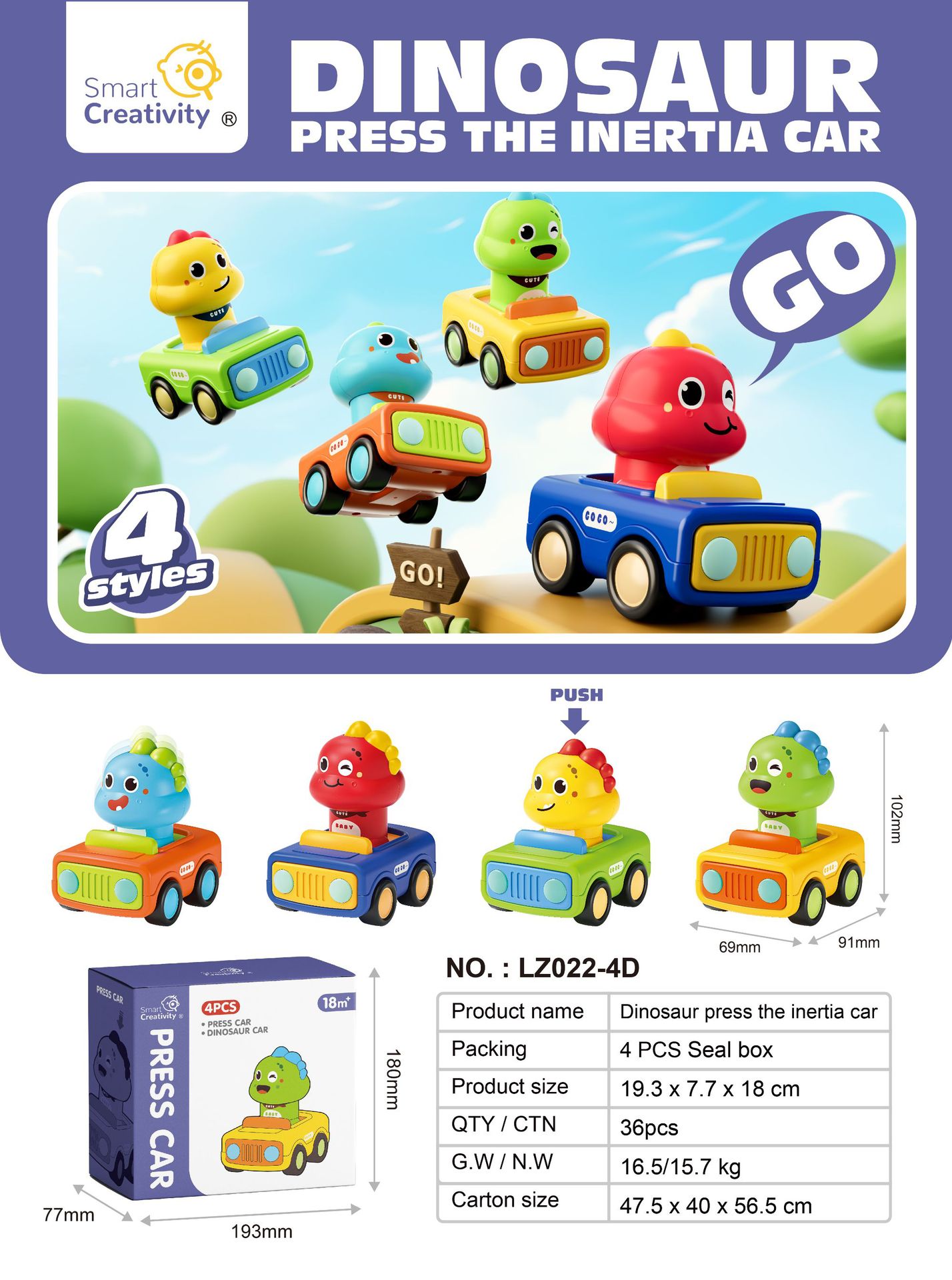 IZ022-4D [프레스 공룡 사각차]