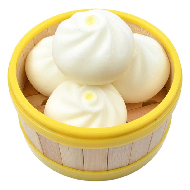 Pu Slow Rebound Artificial Food Custard Bun Model Large 6cm Artificial Bun Soft Decompression Pinch Toy