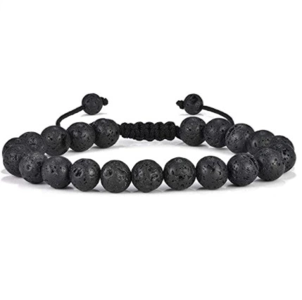 Bracelet GOLBALJEW woven aromatherapy tiger eye, 8 mm beads, adjustable 18.5 cm