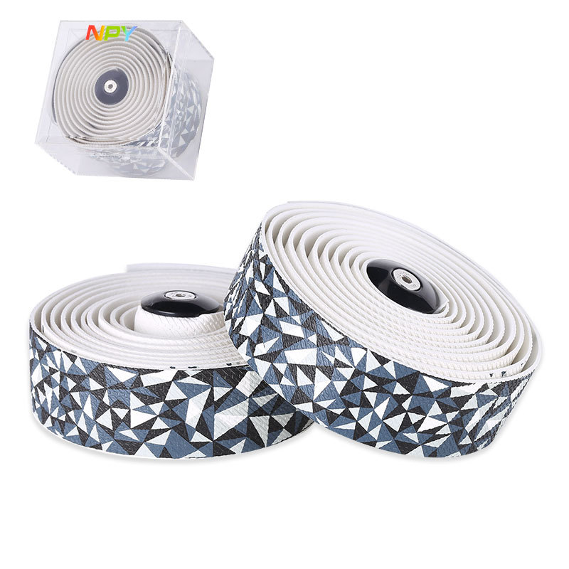 Npy carretera bicicleta mango cinturón pu gradiente color mango cinturón de alta elástico EVA antideslizante transpirable amortiguador bicicleta manejar cinturón