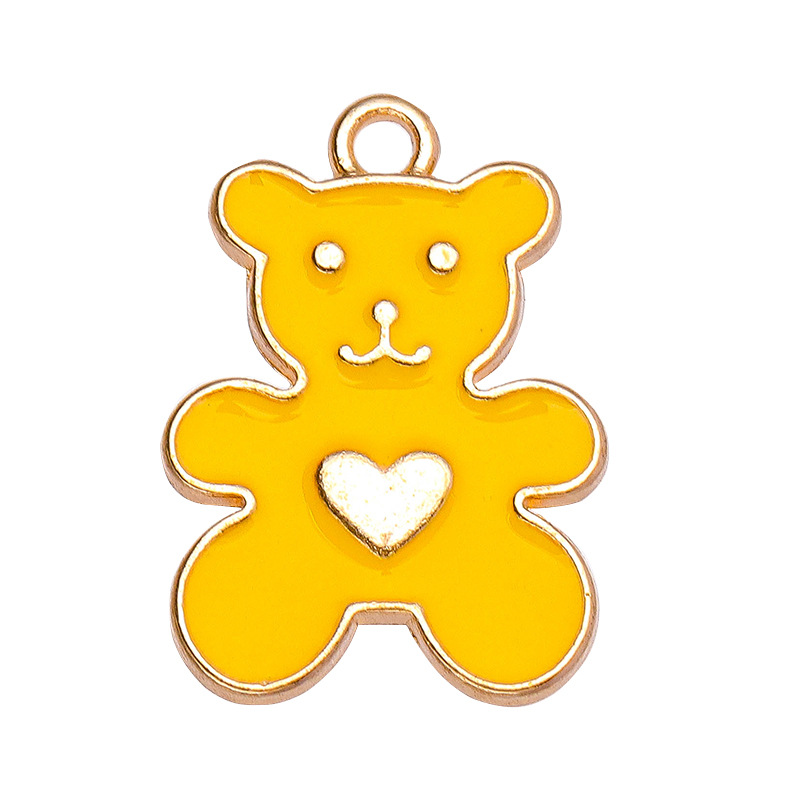 10 Pcs/package Cute Bear Alloy Enamel Plating Pendant Jewelry Accessories display picture 5