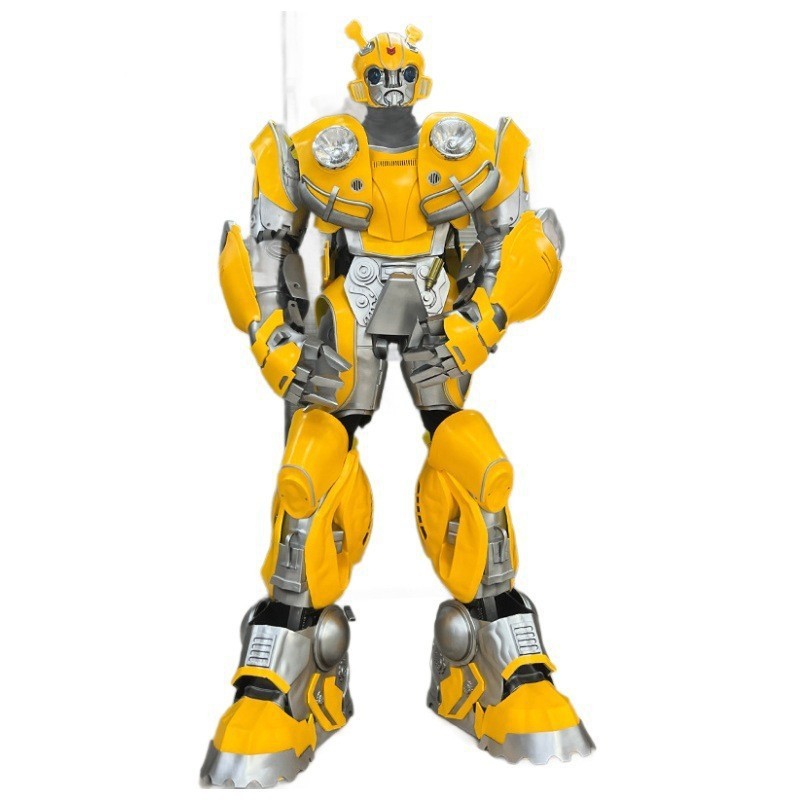 Fábrica en stock de segundos vestidos de robot deformación armadura amarilla armadura de fiesta mecha vestible