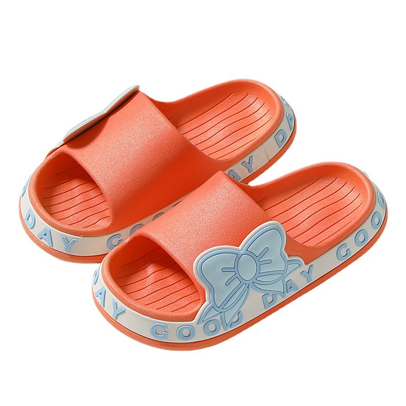 Slide, summer slippers with bow, non-slip sandals, family style, soft sole, wholesale