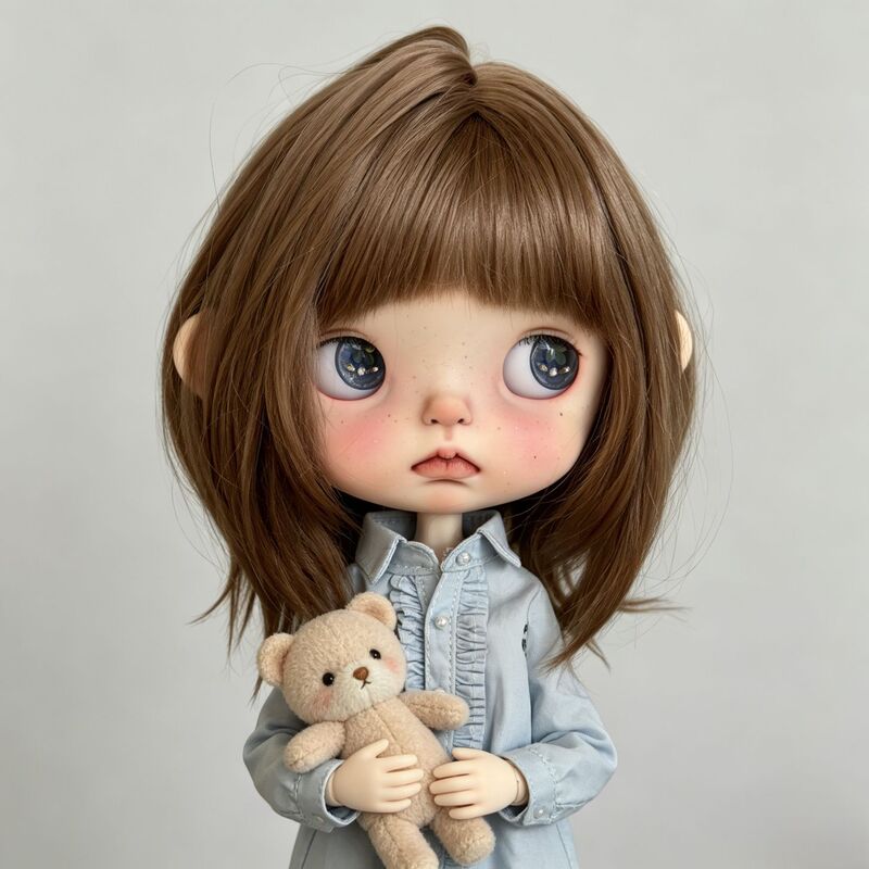 Rinche/Cute Little Sister Xiaobu's Pullover Wig, Dark Brown with Straight Bangs, Short Hair, High-Quality High-Temperature Fiber, Can Be Trimmed